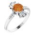 Sterling Silver Natural Citrine & 1/6 CTW Natural Diamond Ring